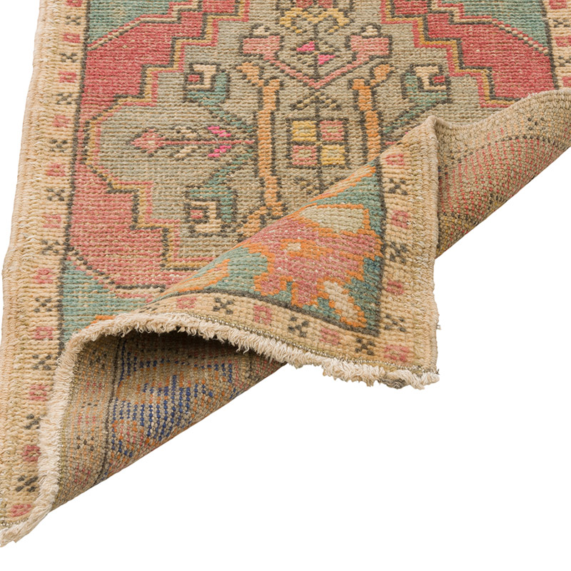 El Dokuma Vintage Halı - 52 cm x 93 cm - K0086426