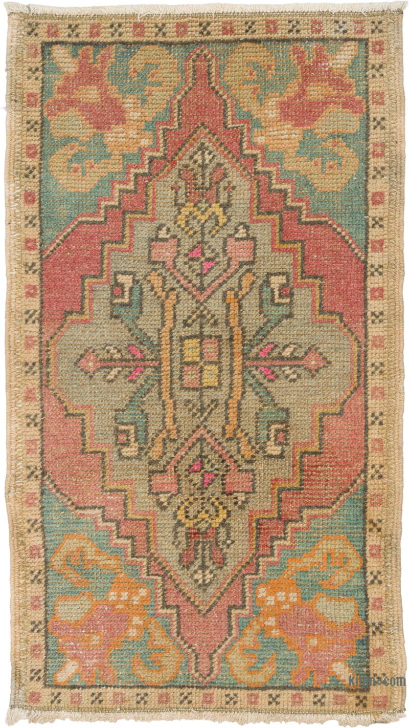 El Dokuma Vintage Halı - 52 cm x 93 cm - K0086426