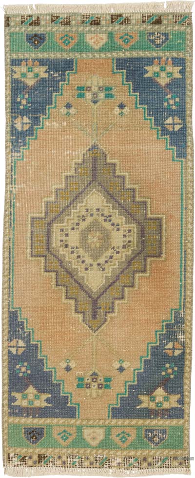 Alfombra Vintage Turca Anudada a Mano - 39 cm x 95 cm