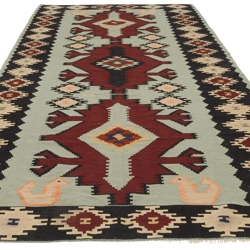 Vintage Turkish Kilim Rug - 5' 2" x 10' 10" (62" x 130") - K0086430