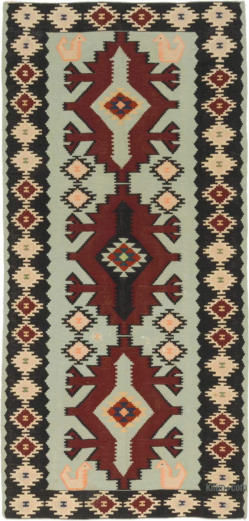Vintage Turkish Kilim Rug - 5' 2" x 10' 10" (62" x 130") - K0086430
