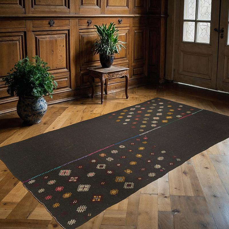 Vintage Anatolian Jijim Rug - 5'  x 8' 8" (60" x 104") - K0086442