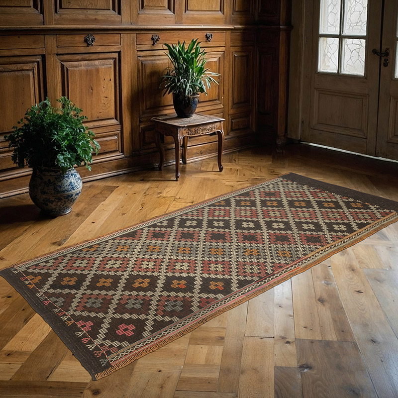 Vintage Anatolian Jijim Rug - 3' 8" x 8' 2" (44" x 98") - K0086454