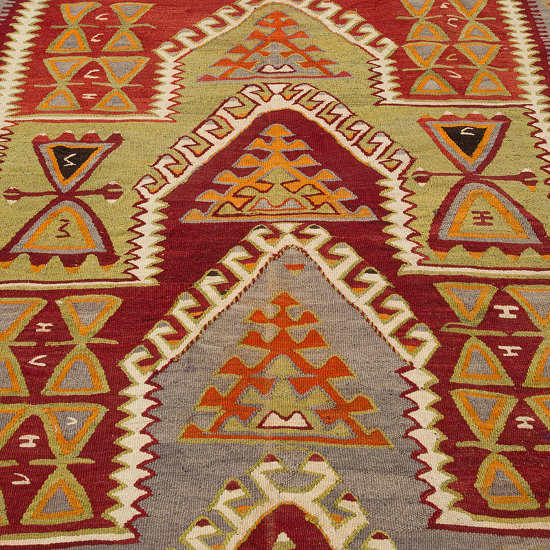 Vintage Konya Obruk Kilimi - 138 cm x 203 cm - K0086457