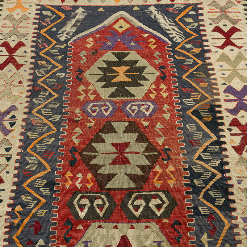 Alfombra Vintage Kilim Turca - 107 cm x 142 cm - K0086458