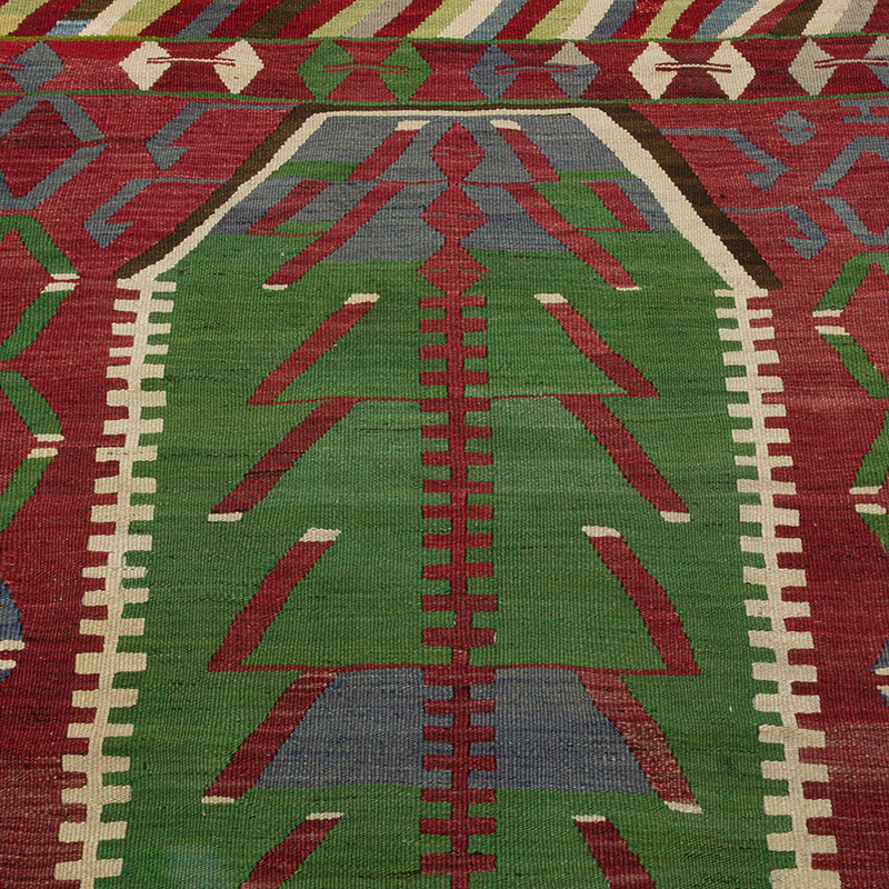Vintage Turkish Kilim Rug - 3' 6" x 4' 3" (42" x 51") - K0086461