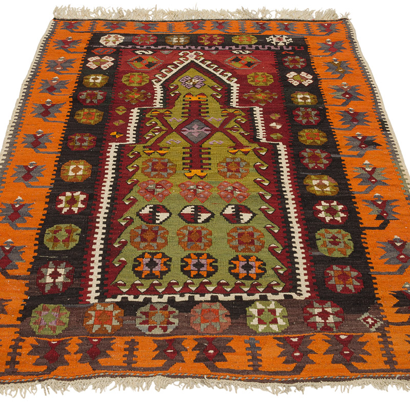 Vintage Turkish "Yozgat" Kilim Rug - 3' 5" x 4' 10" (41" x 58") - K0086462