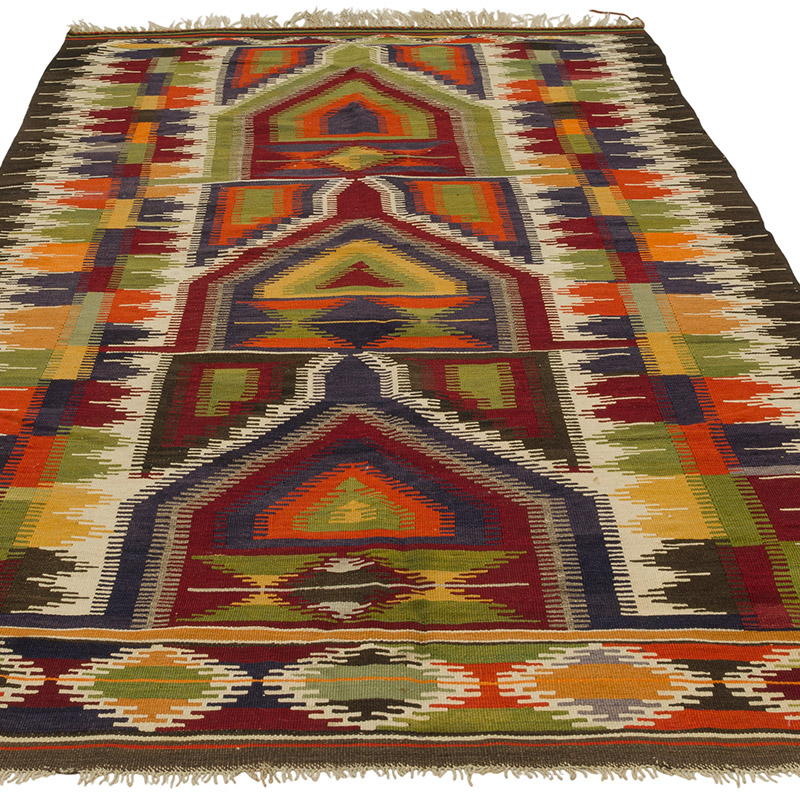 Vintage Konya Obruk Kilim Rug - 4' 11" x 7' 6" (59" x 90") - K0086464