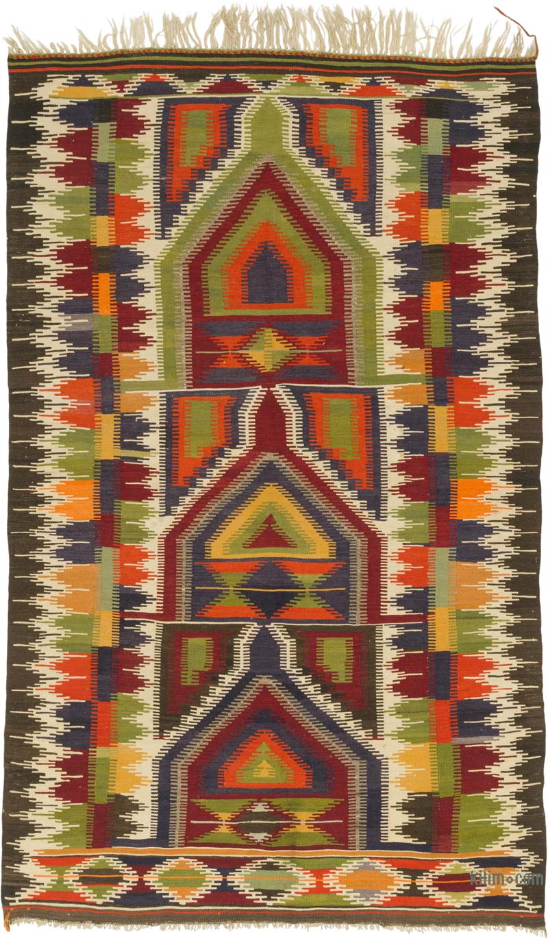 Vintage Konya Obruk Kilim Rug - 4' 11" x 7' 6" (59" x 90") - K0086464