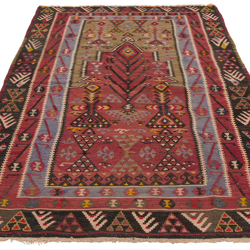 Alfombra Konya Obruk Kilim Vintage - 107 cm x 162 cm - K0086466