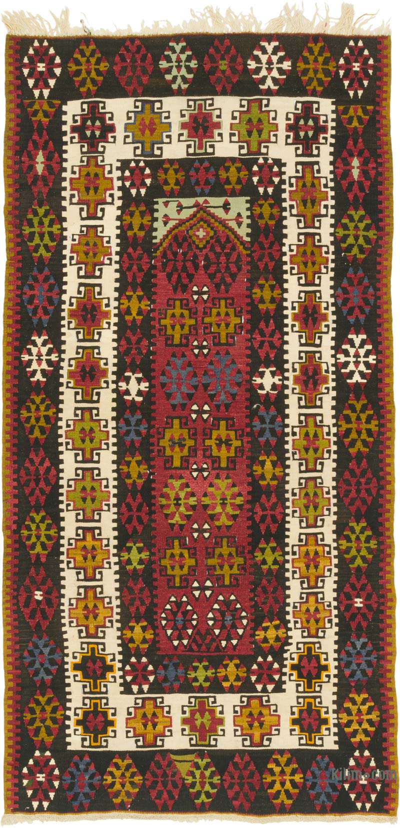 Vintage Turkish Kayseri Kilim Rug - 3' 5" x 6' 7" (41" x 79") - K0086468