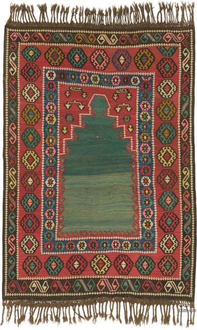 Vintage Erzurum Kilim Rug - 4' 6" x 6' 4" (54" x 76")