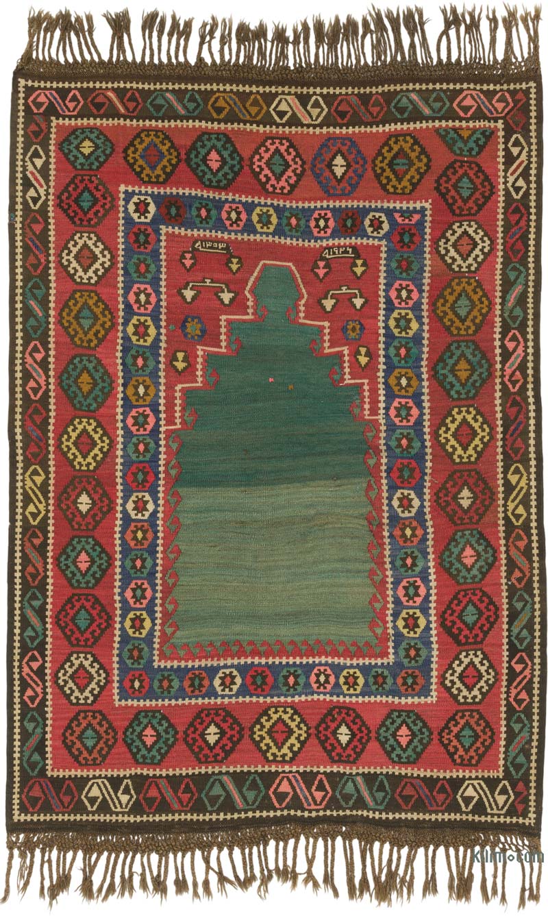 Alfombra Vintage Erzurum Kilim - 136 cm x 193 cm - K0086469