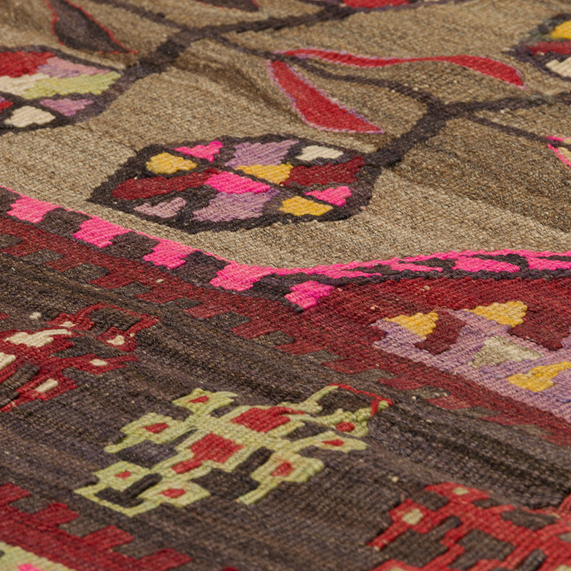 Vintage Turkish "Saf" Kilim Runner - 3' 7" x 12' 6" (43" x 150") - K0086471