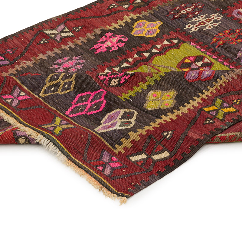 Vintage Turkish "Saf" Kilim Runner - 3' 7" x 12' 6" (43" x 150") - K0086471