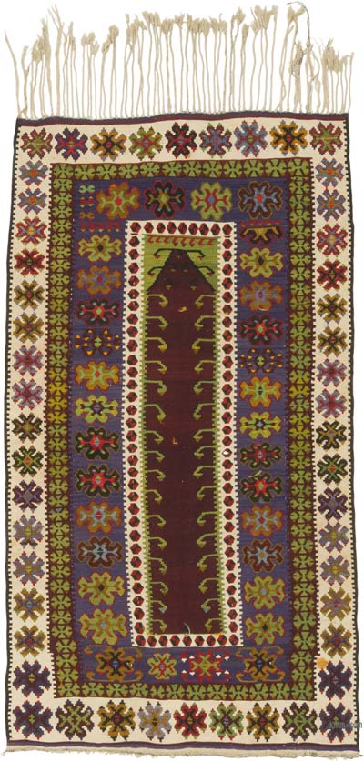 Vintage Kayseri Kilim Rug - 3' 10" x 6' 9" (46" x 81")