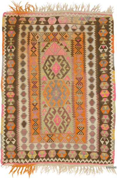 Vintage Turkish Kilim Rug - 3' 3" x 4' 5" (39" x 53")