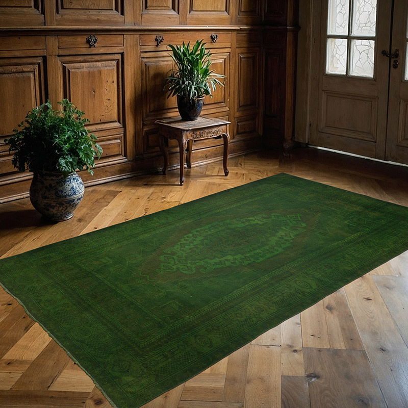Over-dyed Vintage Hand-Knotted Turkish Rug - 4' 8" x 7' 9" (56" x 93") - K0086477