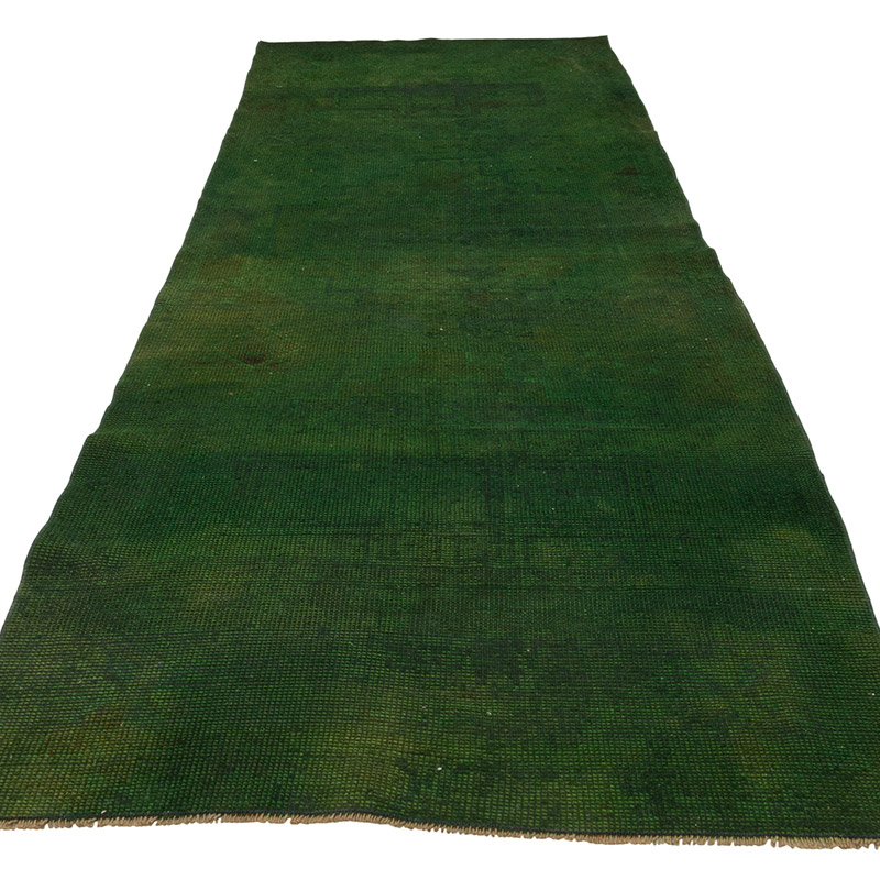 Over-dyed Vintage Hand-Knotted Turkish Runner - 3' 8" x 10' 10" (44" x 130") - K0086479