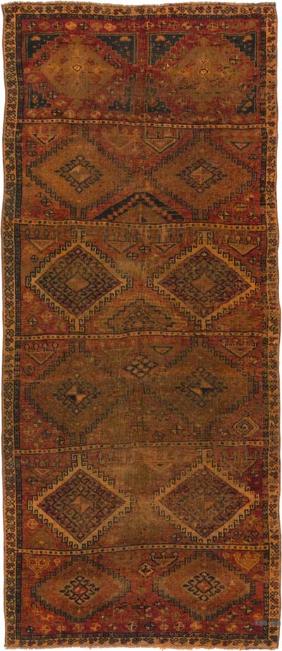 Alfombra Vintage Turca Anudada a Mano - 123 cm x 285 cm