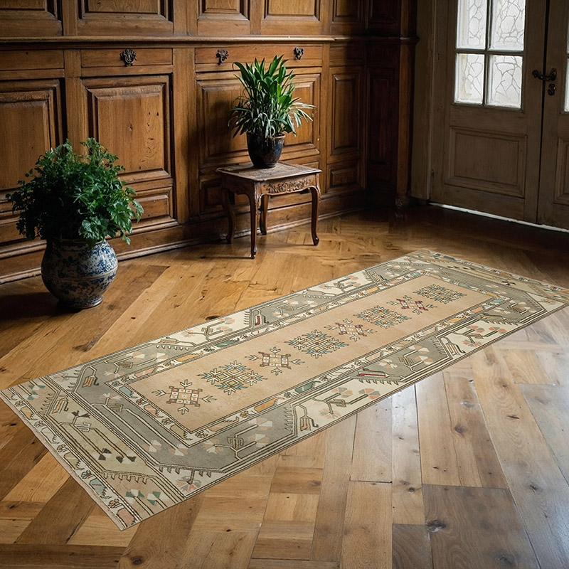 Vintage Turkish Hand-Knotted Rug - 3' 1" x 7' 7" (37" x 91") - K0086482
