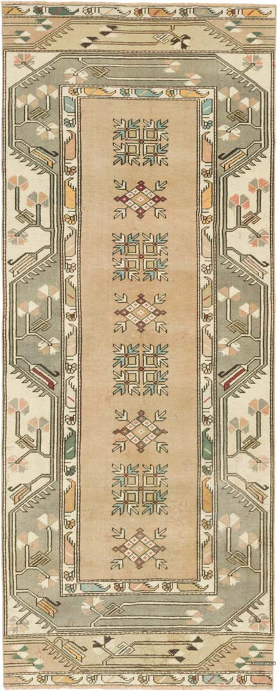 Vintage Turkish Hand-Knotted Rug - 3' 1" x 7' 7" (37" x 91")