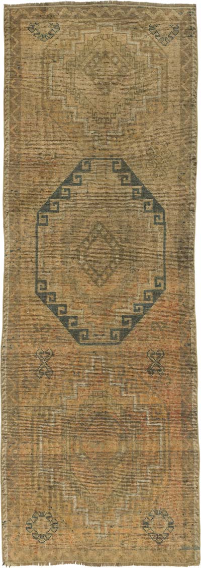 Pasillo Vintage Turco Anudado a Mano - 111 cm x 306 cm