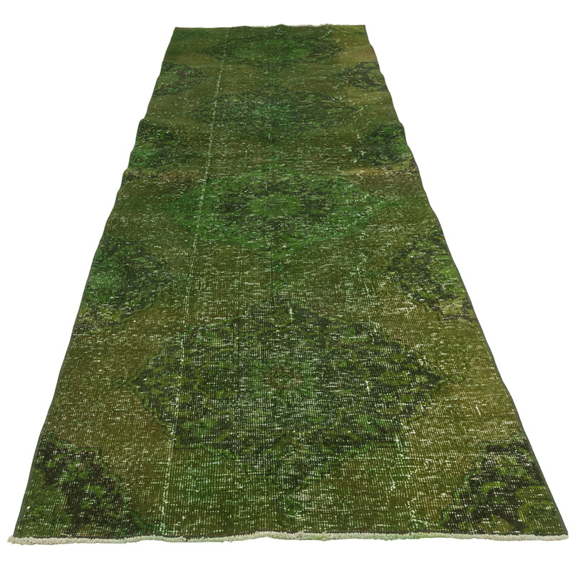 Over-dyed Vintage Hand-Knotted Turkish Runner - 2' 10" x 9' 5" (34" x 113") - K0086485