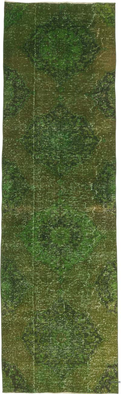 Alfombra de Pasillo Turca Vintage Sobreteñida - 87 cm x 287 cm
