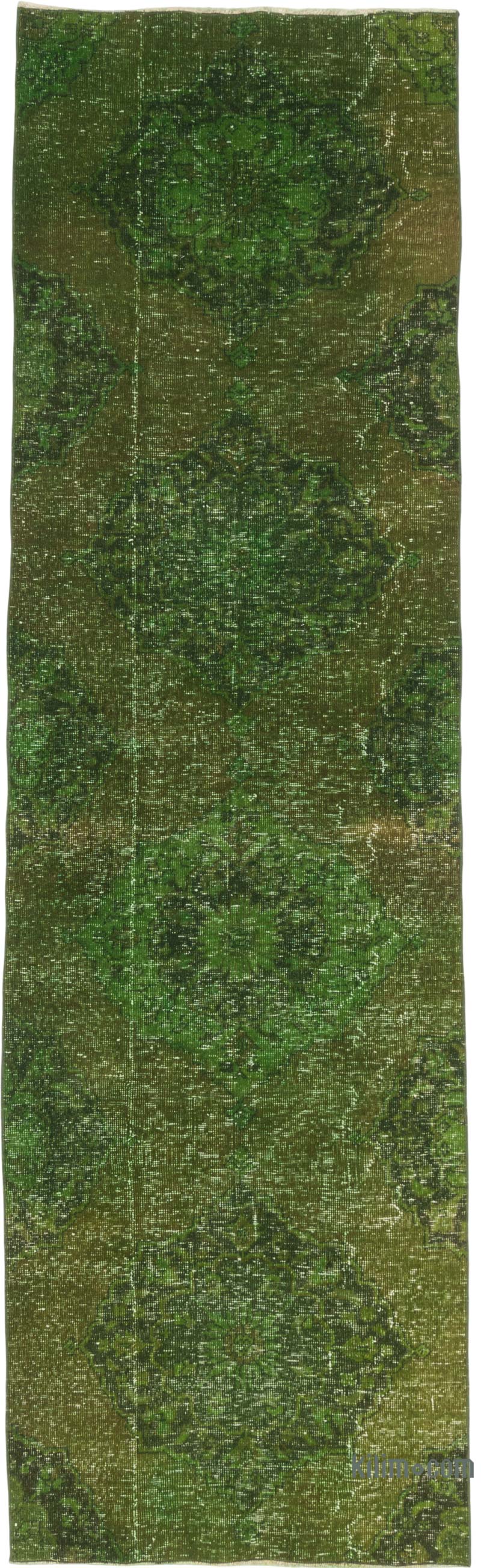 Over-dyed Vintage Hand-Knotted Turkish Runner - 2' 10" x 9' 5" (34" x 113") - K0086485