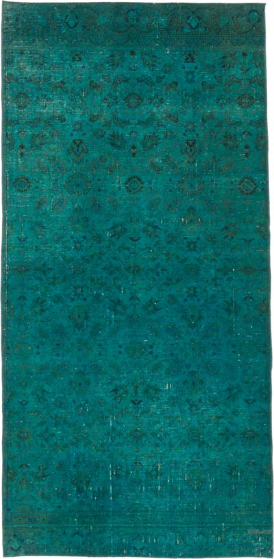 Alfombra Turca Vintage Sobre-teñida - 100 cm x 201 cm
