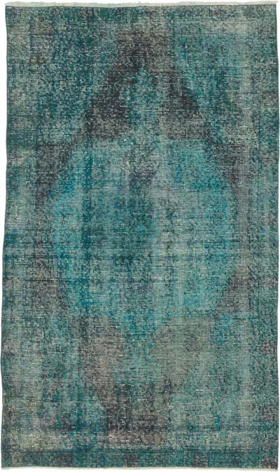 Boyalı El Dokuma Vintage Halı - 122 cm x 204 cm