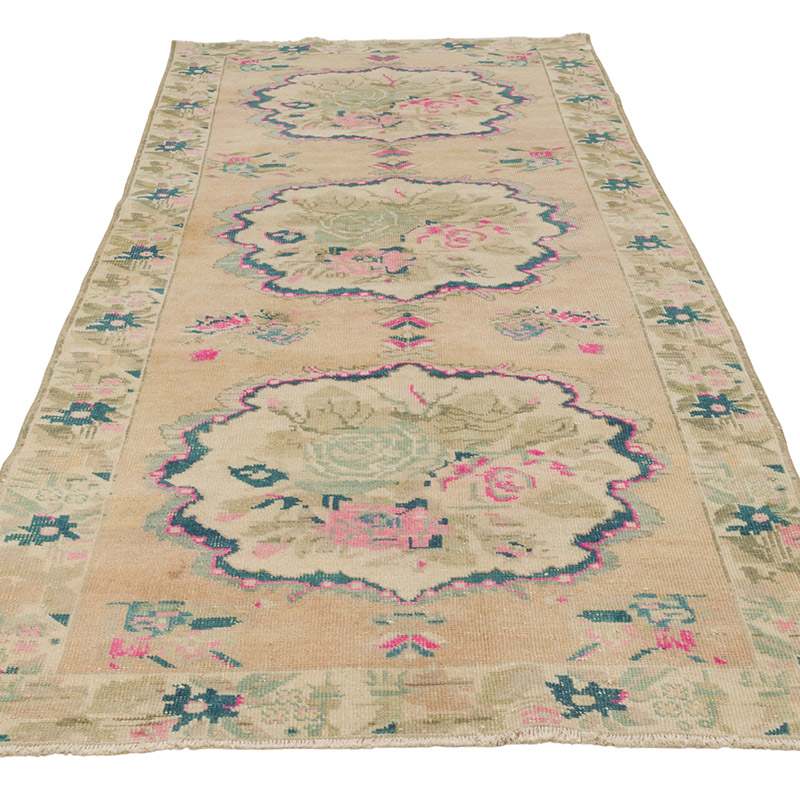 Vintage Turkish Hand-Knotted Rug - 3' 7" x 8' 10" (43" x 106") - K0086493