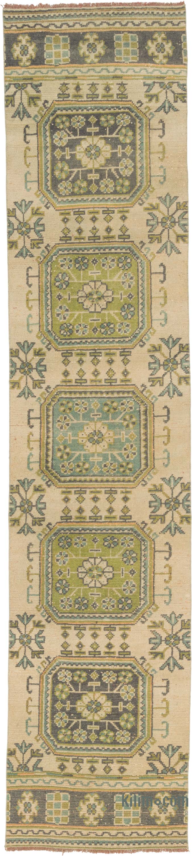 Vintage Turkish Hand-Knotted Runner - 2' 5" x 11' 4" (29" x 136") - K0086494