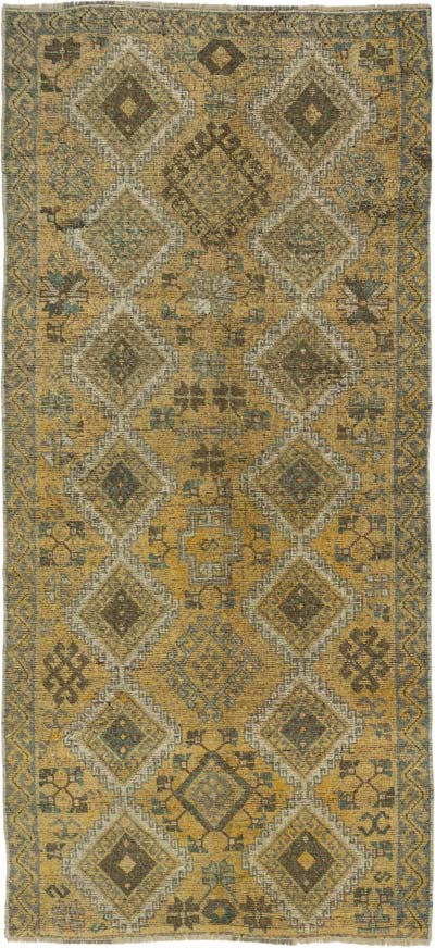 Vintage Turkish Hand-Knotted Rug - 5' 1" x 10' 10" (61" x 130")