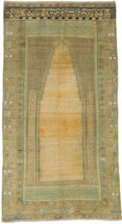 El Dokuma Vintage Halı - 126 cm x 233 cm