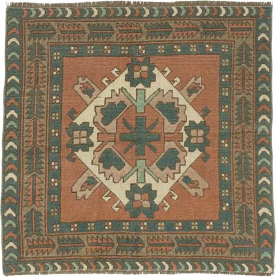 Vintage Turkish Hand-Knotted Rug - 101 cm x 100 cm
