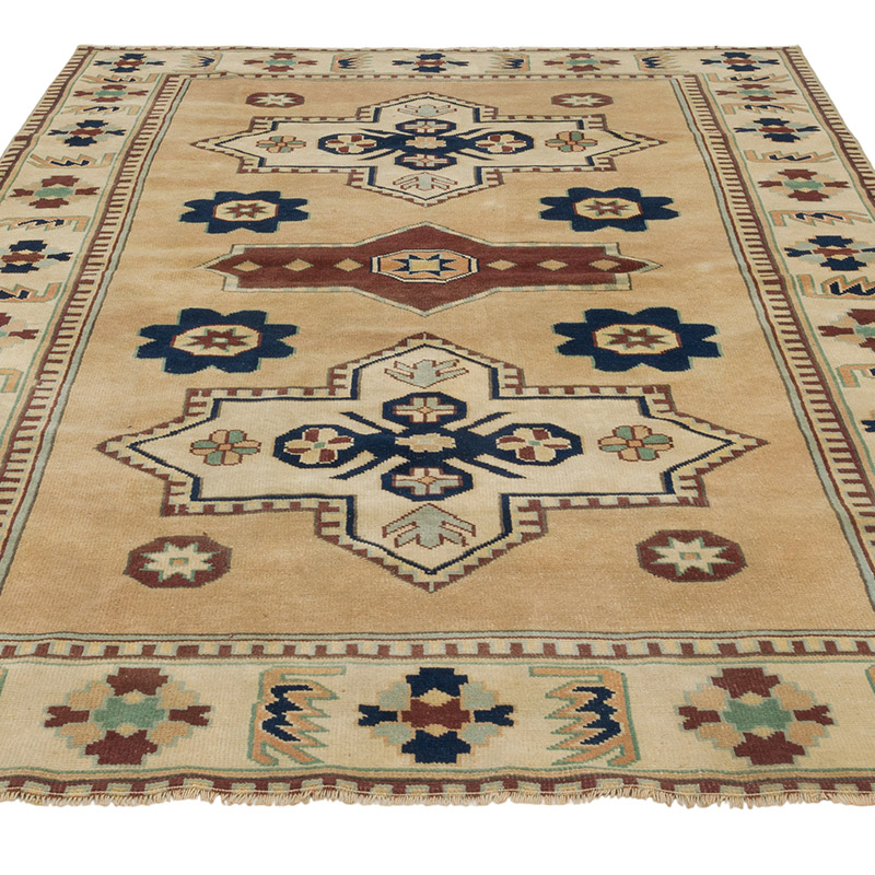 Vintage Turkish Hand-Knotted Rug - 5'  x 7' 3" (60" x 87") - K0086504