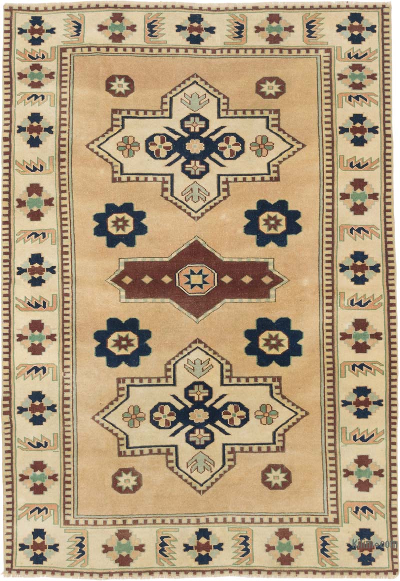 Vintage Turkish Hand-Knotted Rug - 5'  x 7' 3" (60" x 87") - K0086504