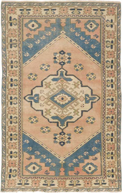 Alfombra Vintage Turca Anudada a Mano - 129 cm x 202 cm