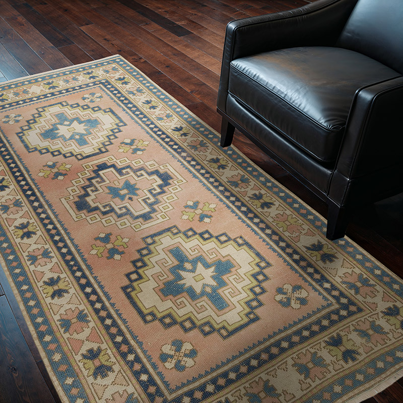 Alfombra Vintage Turca Anudada a Mano - 119 cm x 207 cm - K0086513