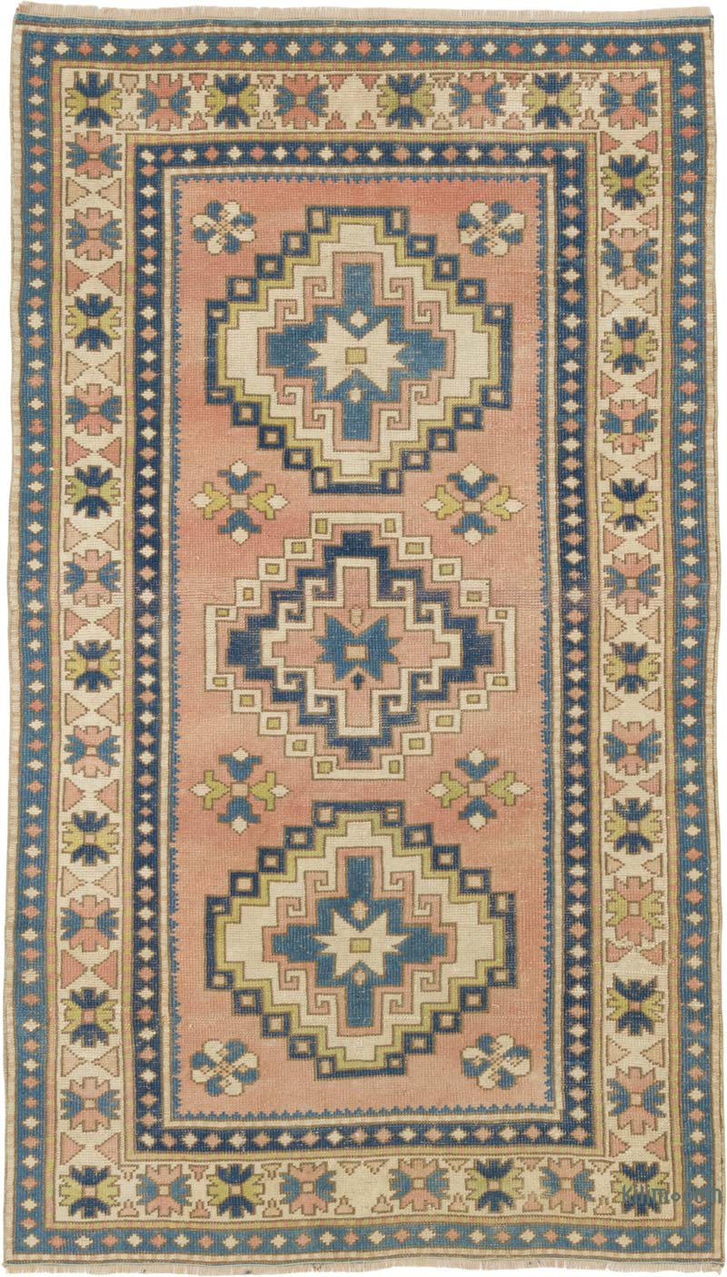 El Dokuma Vintage Halı - 119 cm x 207 cm - K0086513
