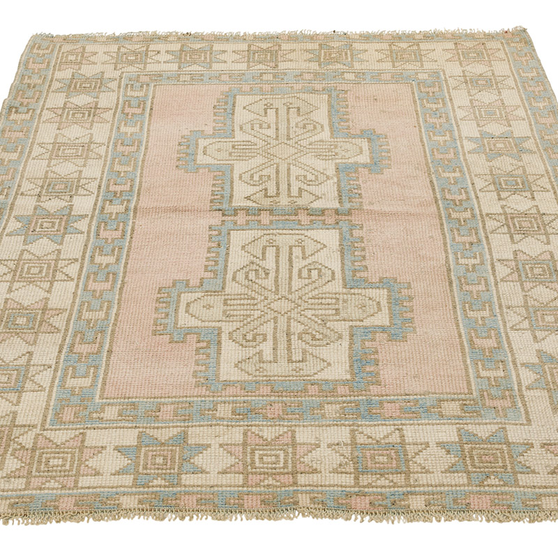 El Dokuma Vintage Halı - 103 cm x 133 cm - K0086514