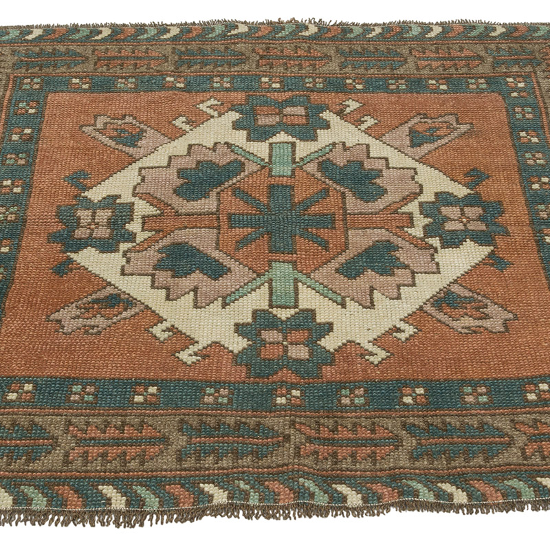 El Dokuma Vintage Halı - 102 cm x 90 cm - K0086520