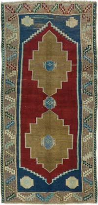 Alfombra Vintage Turca Anudada a Mano - 145 cm x 302 cm
