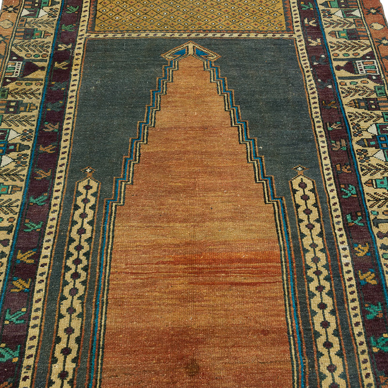 El Dokuma Vintage Halı - 118 cm x 180 cm - K0086529