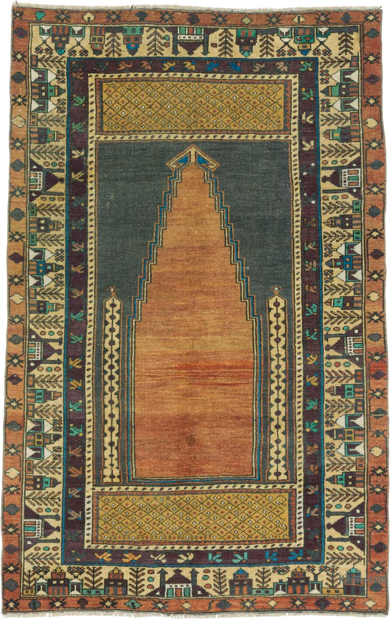 El Dokuma Vintage Halı - 118 cm x 180 cm - K0086529