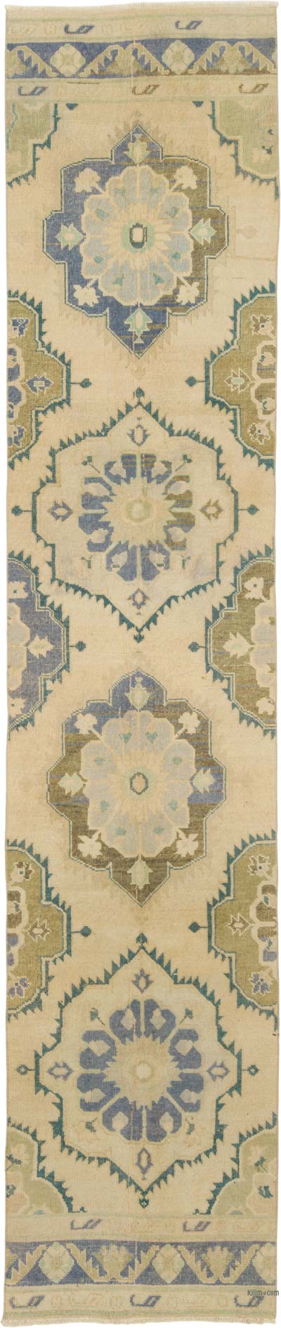 Vintage Turkish Hand-Knotted Runner - 2' 4" x 11' 2" (28" x 134")