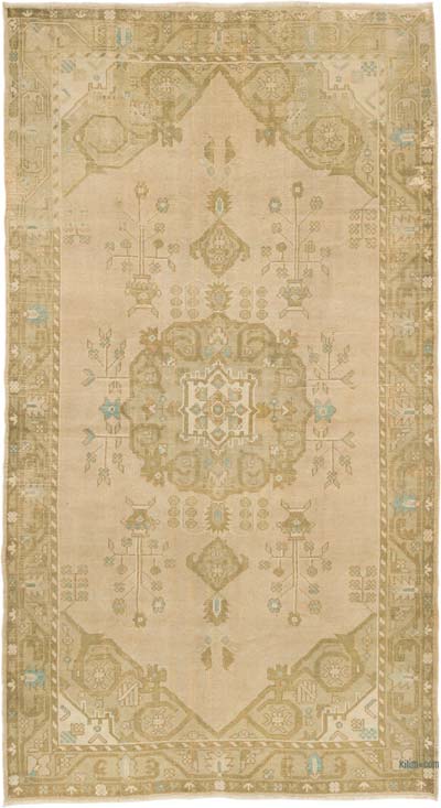 Alfombra Vintage Turca Anudada a Mano - 151 cm x 278 cm