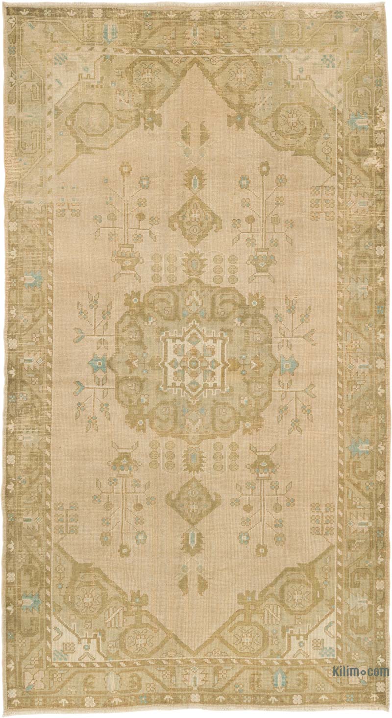 Vintage Turkish Hand-Knotted Rug - 4' 11" x 9' 1" (59" x 109") - K0086531